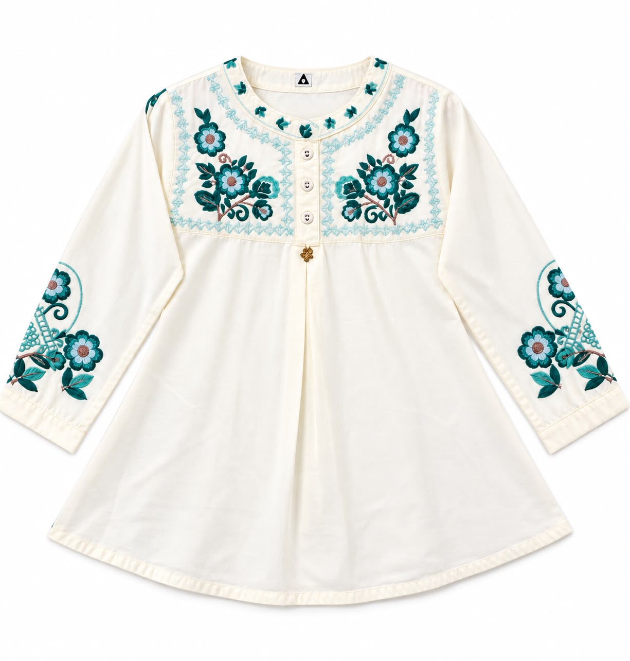 Kids' Floral Embroidered Cotton Top