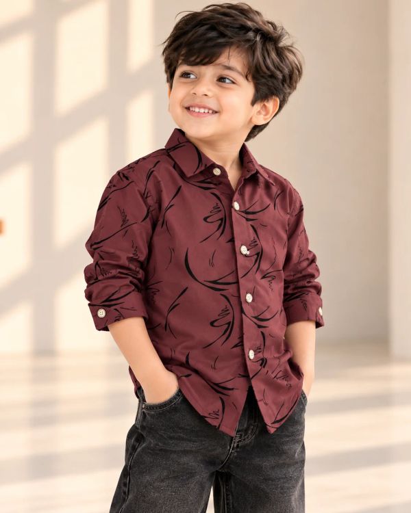 MAROON PRINT SHIRT