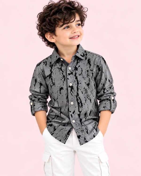 GRAY PRINT SHIRT