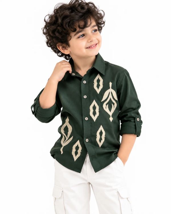 PRINT GREEN SHIRT